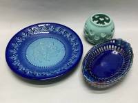 Предметы интерьера тарелка, конфетница, подсвечник керамика