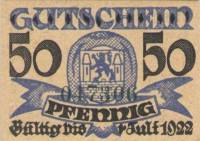 (№2017) Банкнота Германия (Без даты) 50 Pfennig"