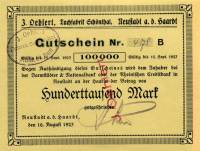 (№1923) Банкнота Германия 1923 год "500,000 Mark"