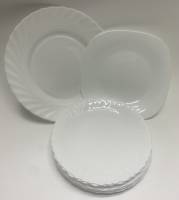 Тарелки стеклокерамика белые 9шт (4 вида) 