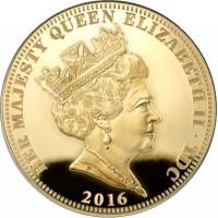 (№2016) Монета Тристан да Кунья 2016 год 5 Crowns (Битва На Сомме - 100 Лет - Позолоченные)