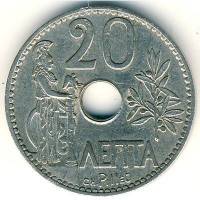(1912) Монета Греция 1912 год 20 лепта   Медь-Никель  XF