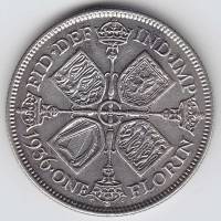 (1936) Монета Великобритания 1936 год 1 флорин "Георг V"  Серебро Ag 500  XF