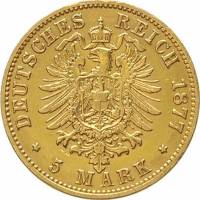 () Монета Германия (Империя) 1877 год 5  ""   Биметалл (Платина - Золото)  UNC