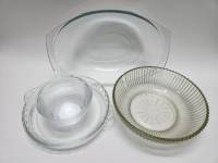 Форма для запекания-утятница и 3 салатника стекло