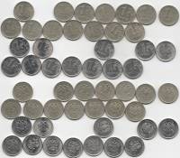 (1997-2021 СПМД ММД 26 монет по 1 рублю) Набор монет Россия   XF