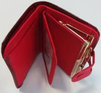 Портмоне женское "Bodenschatz", Натуральная кожа, 1 отделение на клепке с отсеками, Красный