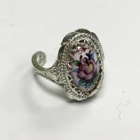 Перстень "Финифть", серебрение (сост. на фото)