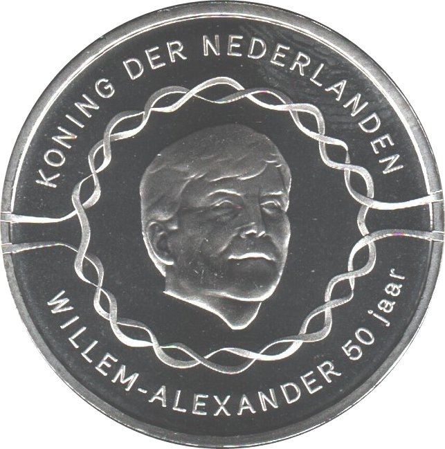 (2017) Монета Нидерланды (Голландия) 2017 год 10 евро &quot;50 лет Виллему-Александру&quot;  Медь, покрытая Се