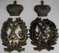 Комплект вензелей на контр-погон Россия Петербургский Политехнический институт им Петра I Бронза 