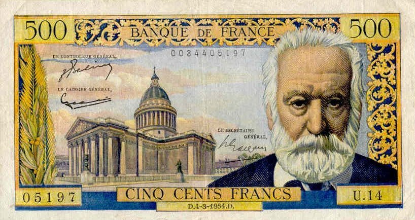 (№1954P-133a.2) Банкнота Франция 1954 год &quot;500 Francs&quot;
