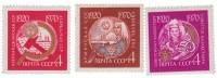 1970-028-30  Серия Набор марок (3 шт) СССР   50 лет союзным республикам III O