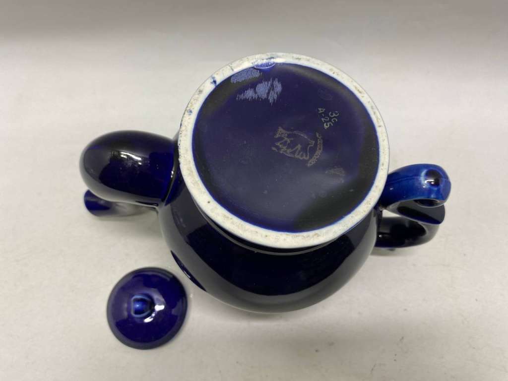 Чайник кобальт позолота Бронницы Возрождение СССР