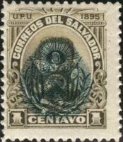 (№1895-90) Марка Сальвадор 1895 год "Генерал Антонио Ezetaoverprinted", Гашеная