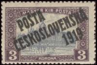 (1919-154) Марка Чехословакия "Здание парламента (Темно-фиолетовая)"    Марки Австрии и Венгрии, с ч
