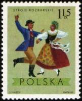 (1969-056) Марка Польша "Розбарк, Катовице"   Национальная одежда III Θ