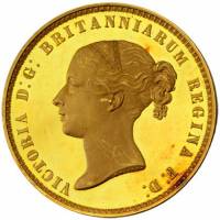 () Монета Англия / Великобритания 1839 год 5  ""   Биметалл (Платина - Золото)  AU