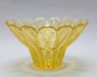 Конфетница салатник ваза желтое стекло СССР 