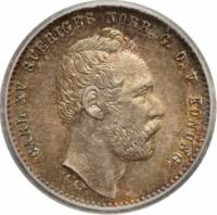() Монета Швеция 1862 год 25  ""   Биметалл (Серебро - Ниобиум)  UNC