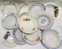 Тарелки суповые фарфор 17 штук разные