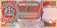 (,) Банкнота Уганда 1996 год 200 шиллингов    UNC