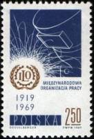 (1969-065) Марка Польша "Эмблема МОТ" , III Θ