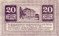(№1920) Банкнота Австрия 1920 год "20 Heller"