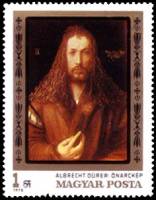 (1979-003) Марка Венгрия "Автопортрет"    450 лет со дня смерти Альбрехта Дюрера II Θ