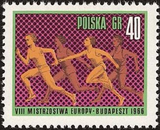 (1966-030) Марка Польша &quot;Эстафета&quot; , III Θ