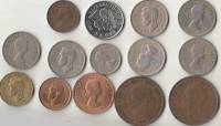 Набор монет Англия до 1917г 14 шт (сост. на фото)