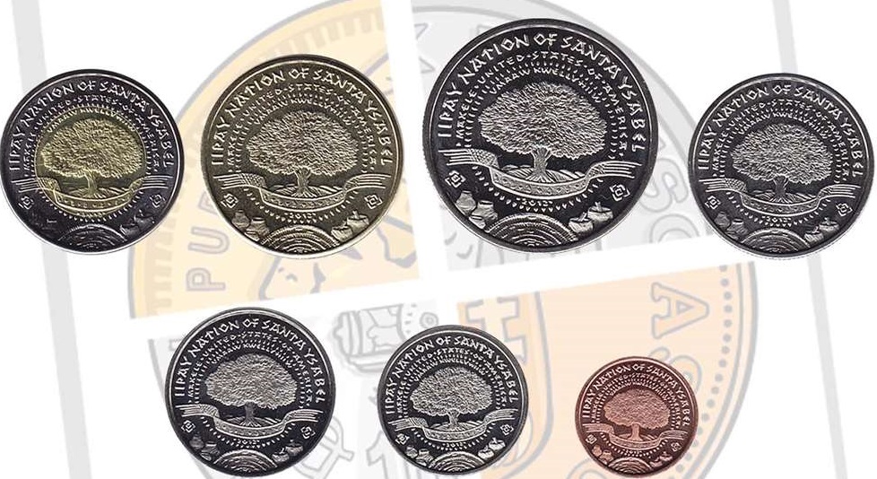 (2012, 7 монет, 1, 5, 10, 25, 50 ц, 1$) Набор монет США (Резервация Санта Изабель) 2012 год    UNC