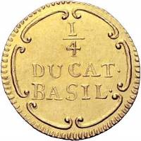 (№1770km171(basel)) Монета Швейцария 1770 год 1/4 Ducat