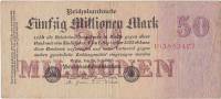 (1923) Банкнота Германия 1923 год 50 000 000 марок  4-й выпуск  VF