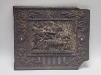 Дверца от камина печи 19 век Римская колесница 25 х 29 см