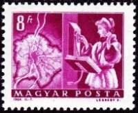 (1964-028) Марка Венгрия "Телефонный оператор"    Почтовые и телекоммуникационные системы (Стандартн