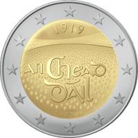 (007) Монета Ирландия 2019 год 2 евро "Первое заседание Дойл Эрен"  Биметалл  UNC