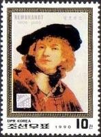 (1990-037) Марка Северная Корея "Рембрандт"   Международная выставка почтвых марок БЕЛЬГИКА, 1990, Б
