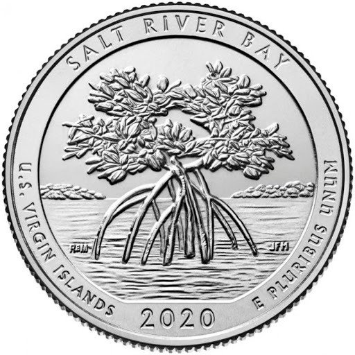 053s Монета США 2020 год 25 центов Солт-Ривер-Бей  Медь-Никель  UNC