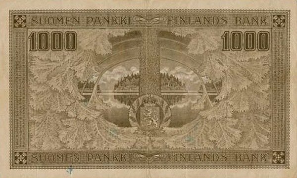 (,) Банкнота Финляндия 1918 год 1 000 марок    UNC