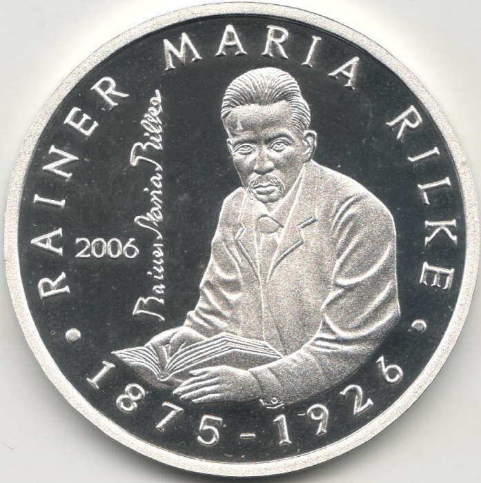 (2006) Монета Северная Корея 2006 год 1000 вон &quot;Райнер Мария Рильке&quot;  Серебро Ag 999  PROOF