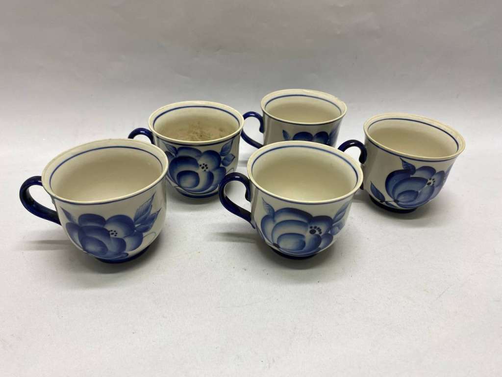 Кружки чашки чайные Гжель СССР, 5 шт
