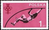 (1979-011) Марка Польша "Прыжки с шестом"    50 лет Олимпийскому Комитету Польши II Θ