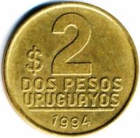 () Монета Уругвай 1994 год 2  ""   Бронза  UNC