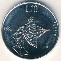 () Монета Сан-Марино 1986 год 10  ""   Алюминий  UNC