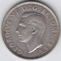 (1944) Монета Великобритания 1944 год 2 шиллинга "Георг VI"  Серебро Ag 500  UNC