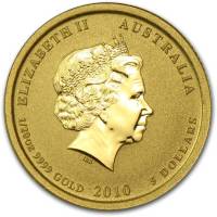 (,) Монета Австралия 2010 год 5 долларов   Биметалл (Платина - Золото)  UNC