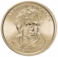 (07d) Монета США 2008 год 1 доллар "Эндрю Джексон" 2008 год Латунь  UNC