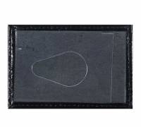 Обложка для проездного "HELAI", Натуральная блестящая кожа, Черная