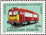 (1979-060) Марка Венгрия "Локомотив, тип 1141"    100 лет Железнодорожного сообщения Дьер-Шопрон-Эбе