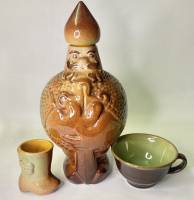 Графин штоф керамика с рюмкой Богатырь + кружка 